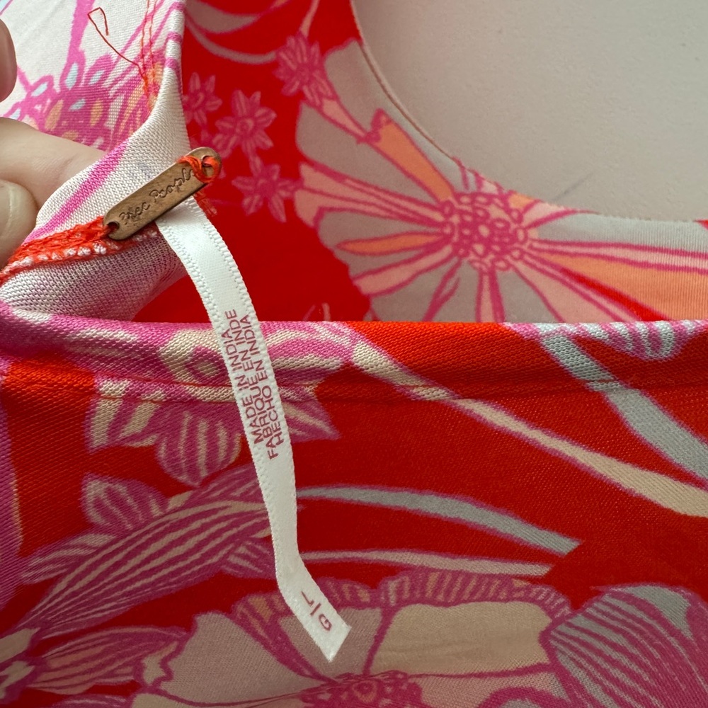 Floral Long Sleeve Maxi Dress in Coral Pink - Picture 7 of 7
